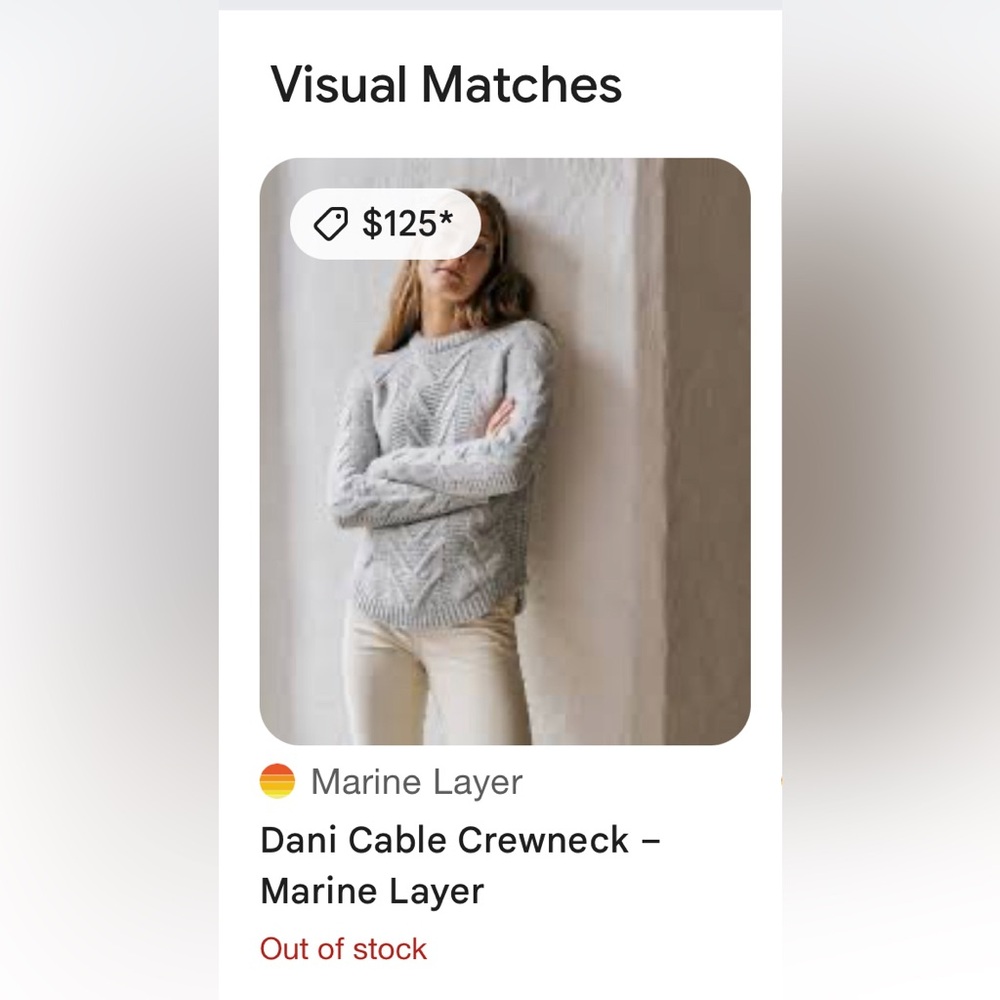 Marine Layer white cable knit sweater